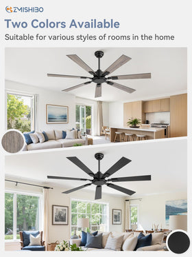 ZMISHIBO wood grain blades create warm farmhouse aesthetic