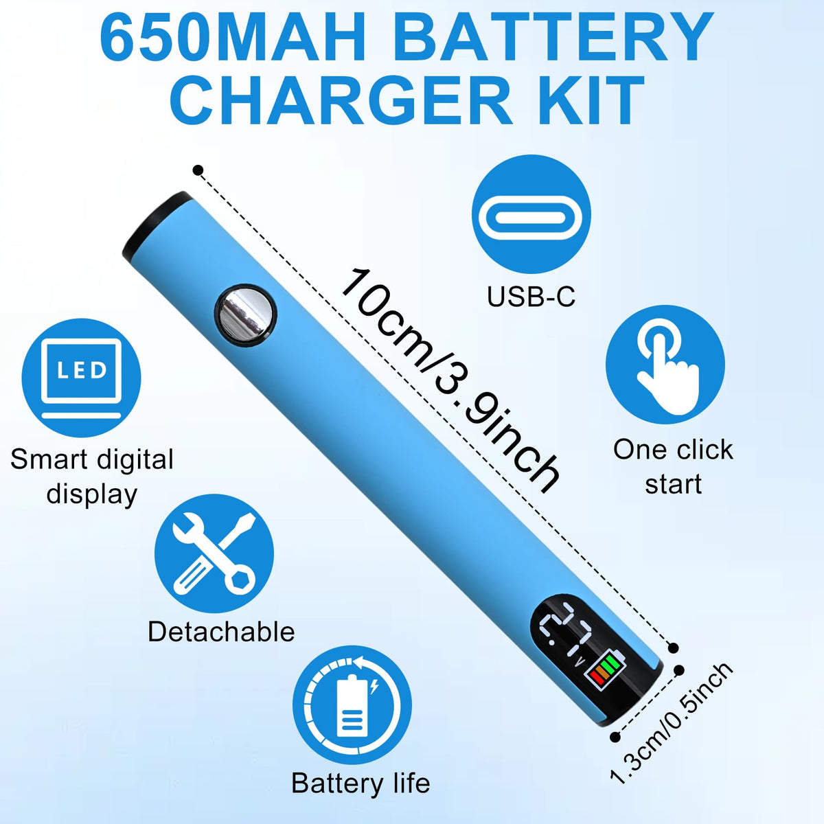 ZMJY cart pen featuring double-click heat control for quick adjustments.