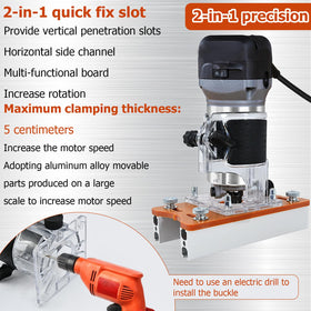 ZMJY router jig positioning bracket demonstrating edge groove alignment