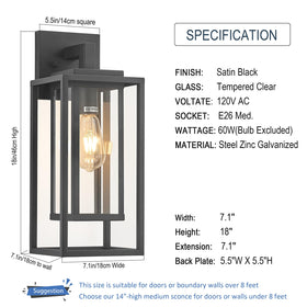 ZMKMOK rust-resistant satin black outdoor light suitable for weather
