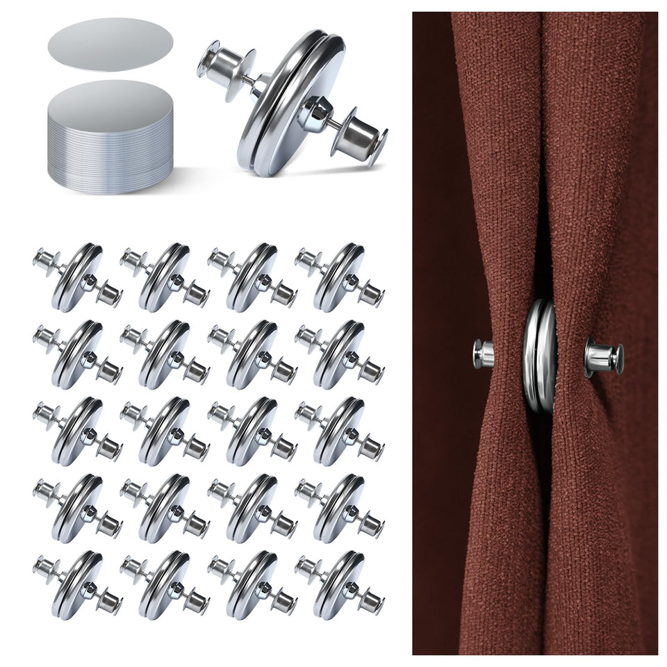 ZNJAVX Curtain Magnets Closure 20-pairs securely closes curtains and blocks light leaks.