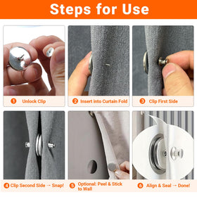 ZNJAVX Easy-install magnets no tools required for quick curtain closure.