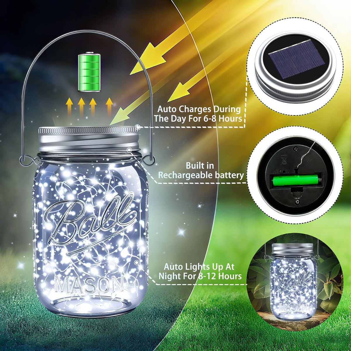 ZNYCYE 30-LED silver-wire beads provide vivid ambient glow.
