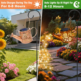 ZNYCYE garden decor shines 8-12 hours after a full daytime charge.