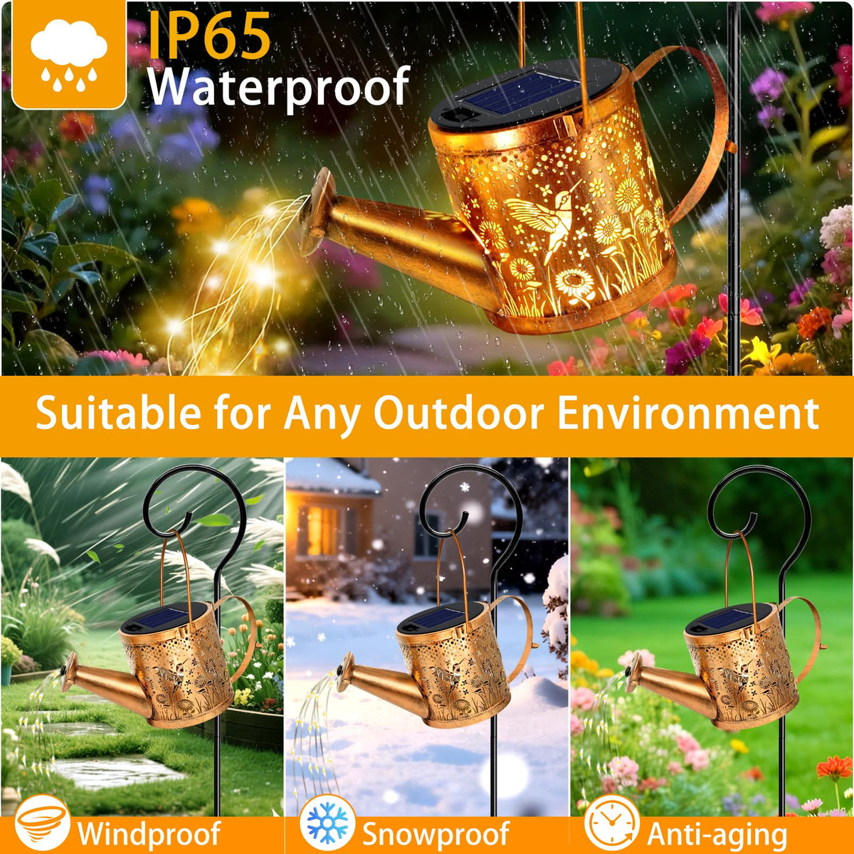 ZNYCYE IP65 weatherproof yard decor for rain and snow