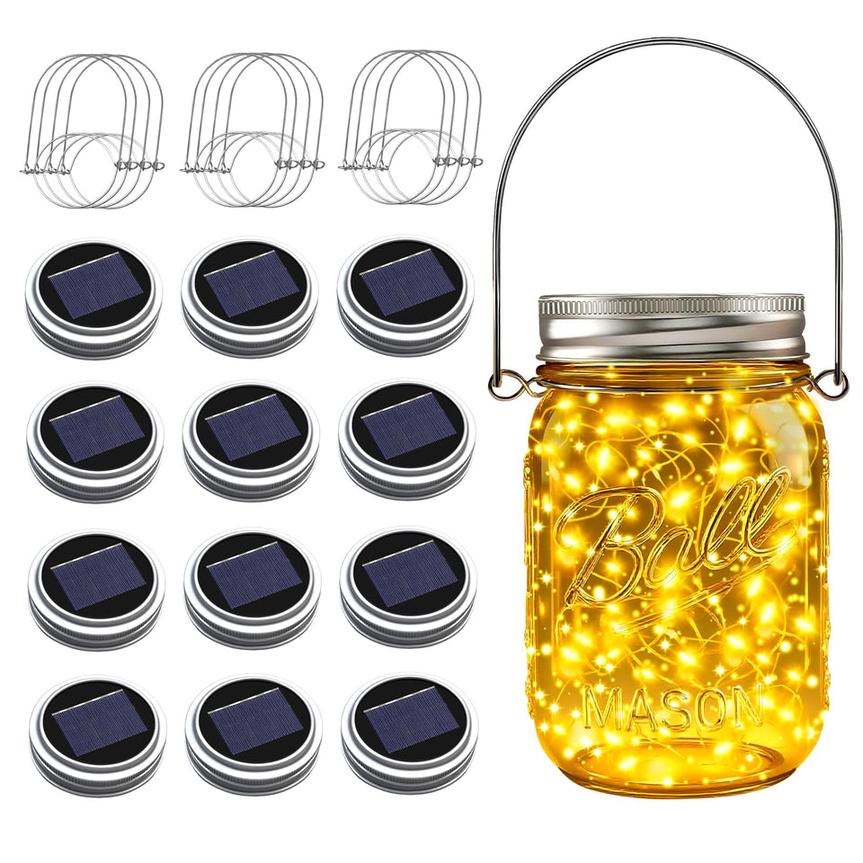 ZNYCYE mason jar solar lids providing wire-free outdoor lighting for patios