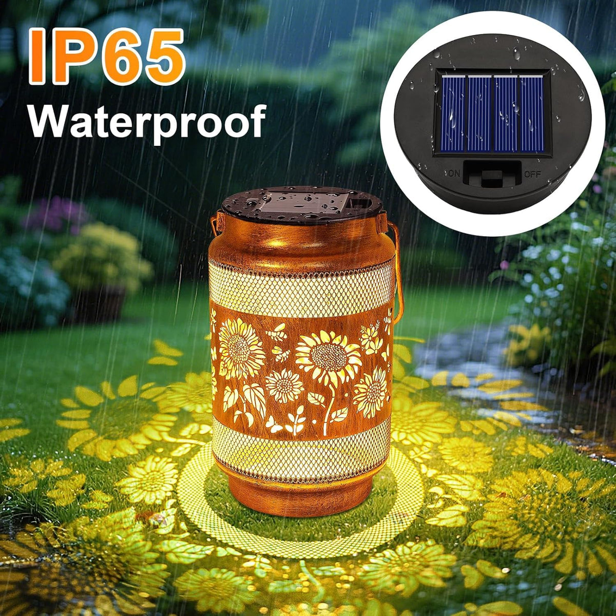 ZNYCYE lid with built-in sensor activates at dusk for automatic ambient lighting.