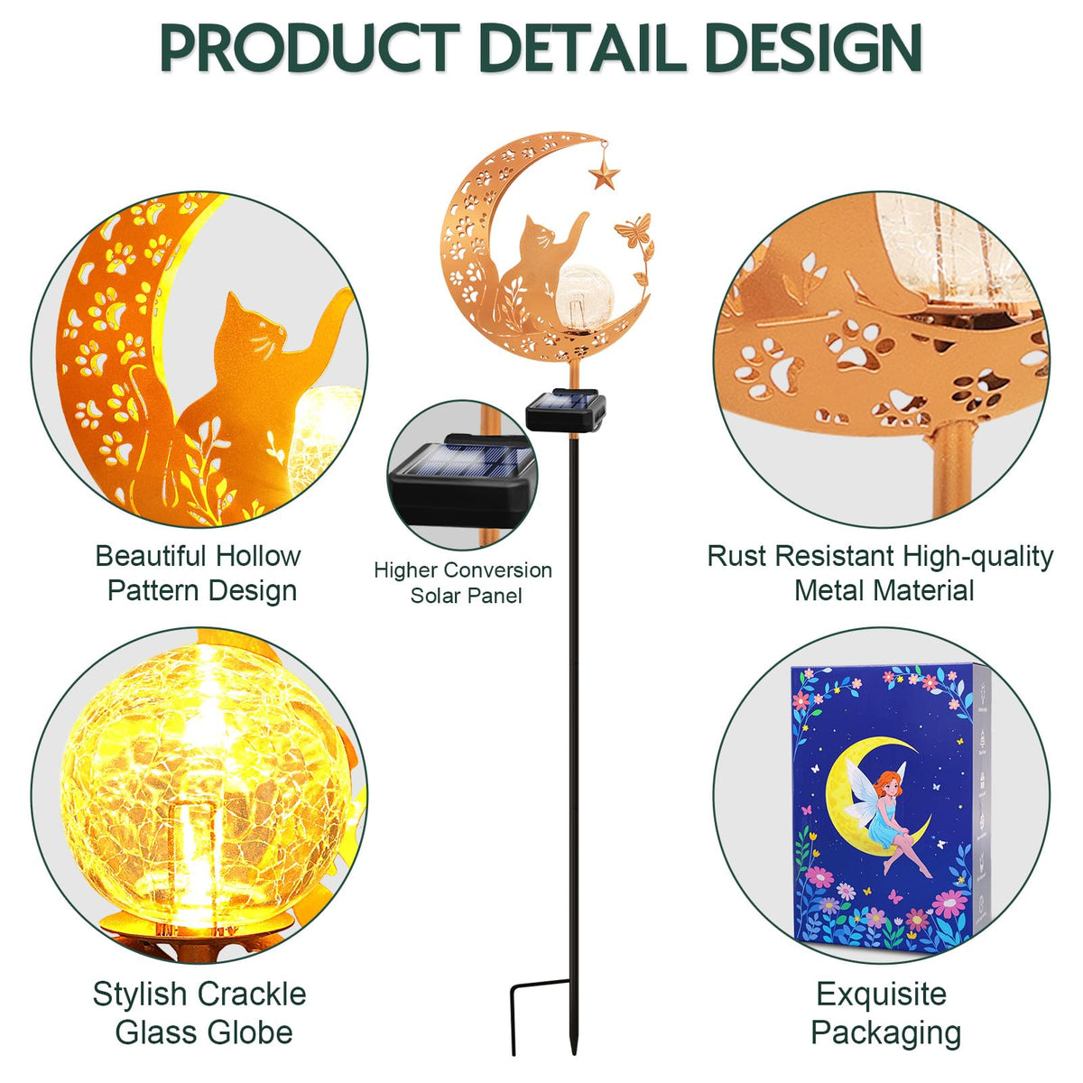 ZNYCYE rust-resistant metal stake ensures durable outdoor lighting