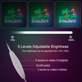 ZODZ neon sign with dimmable brightness control for mood lighting