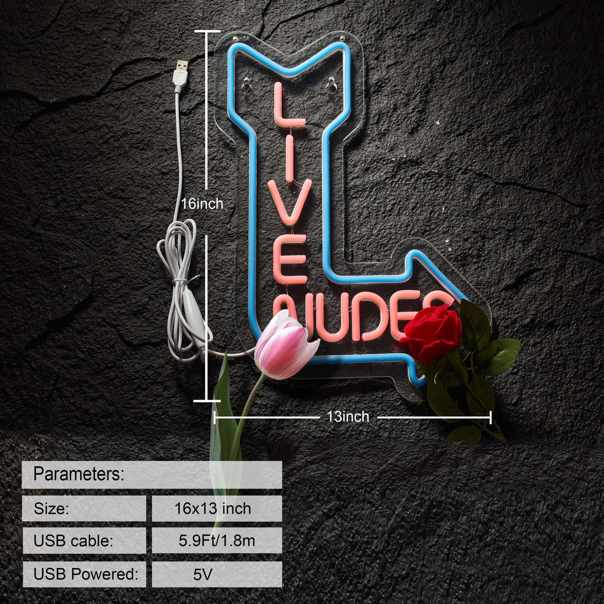 ZODZ neon sign with dimmable brightness for customizable ambiance