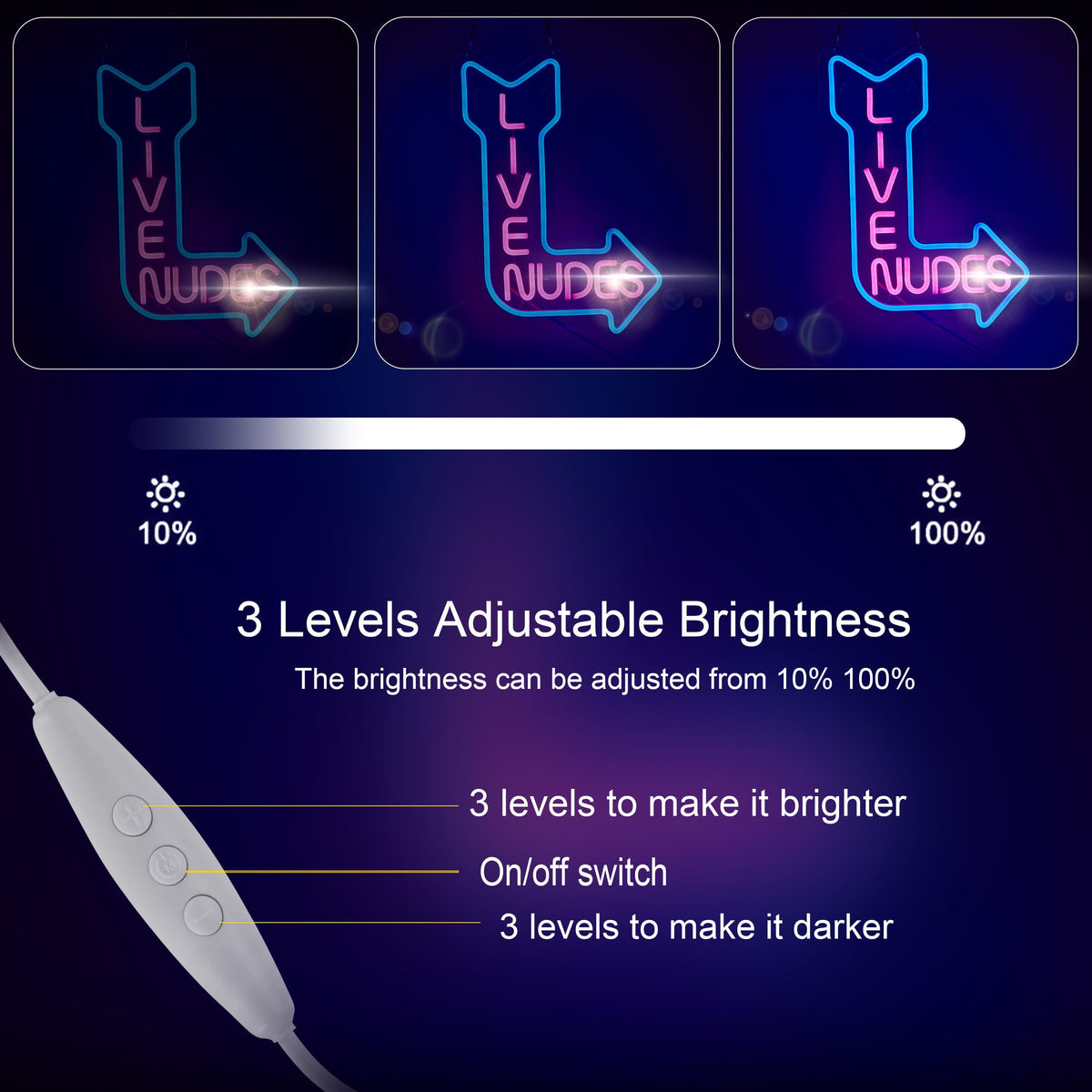 ZODZ neon sign USB powered for easy setup in bedrooms