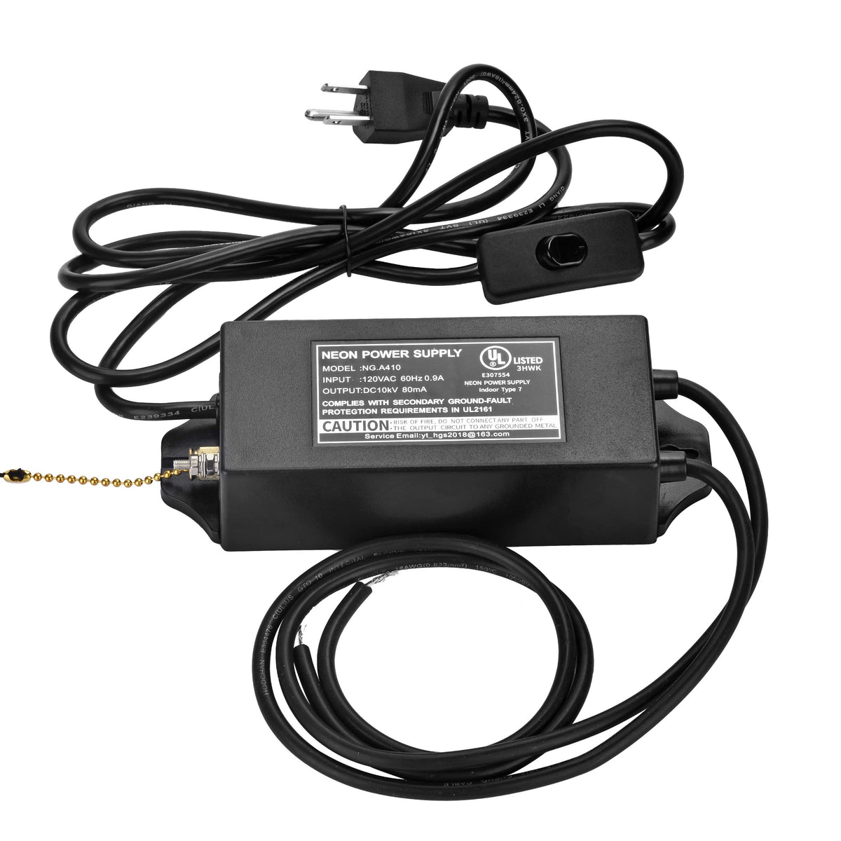 ZODZ NG.A410EL neon power supply outer view with compact, sturdy finish.