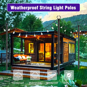 Zoegi backyard wedding-ready poles add ambiance with minimal footprint.