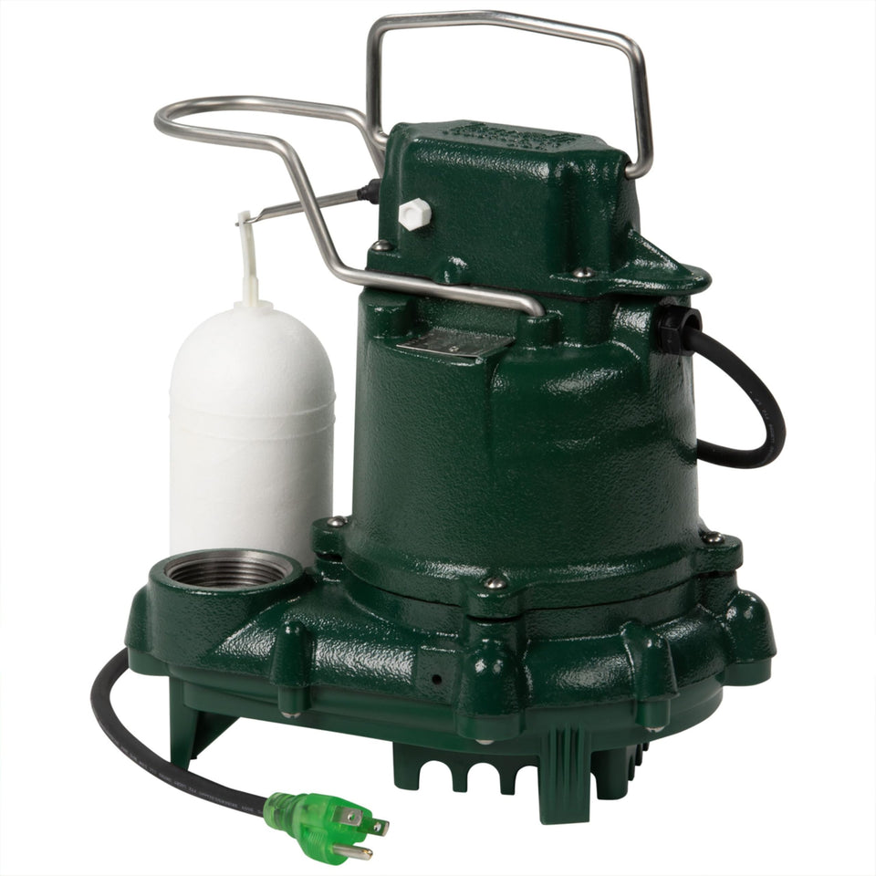 Zoeller M53 Mighty-mate sump pump front view showing durable construction.