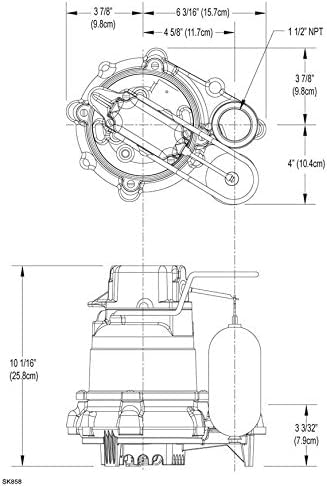 Zoeller M53 Mighty-mate in sump pit for automatic drainage use.