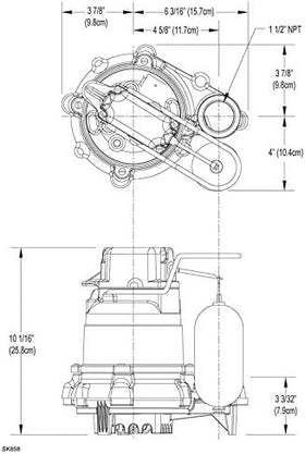 Zoeller M53 Mighty-mate in sump pit for automatic drainage use.