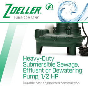 Zoeller Waste-Mate 267-0001 cast iron housing conveys durability and longevity.