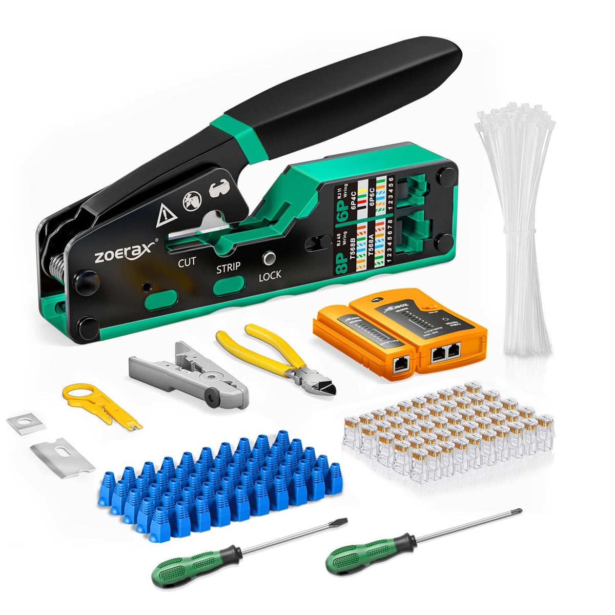 ZOERAX ethernet crimp tool for clean RJ45 terminations