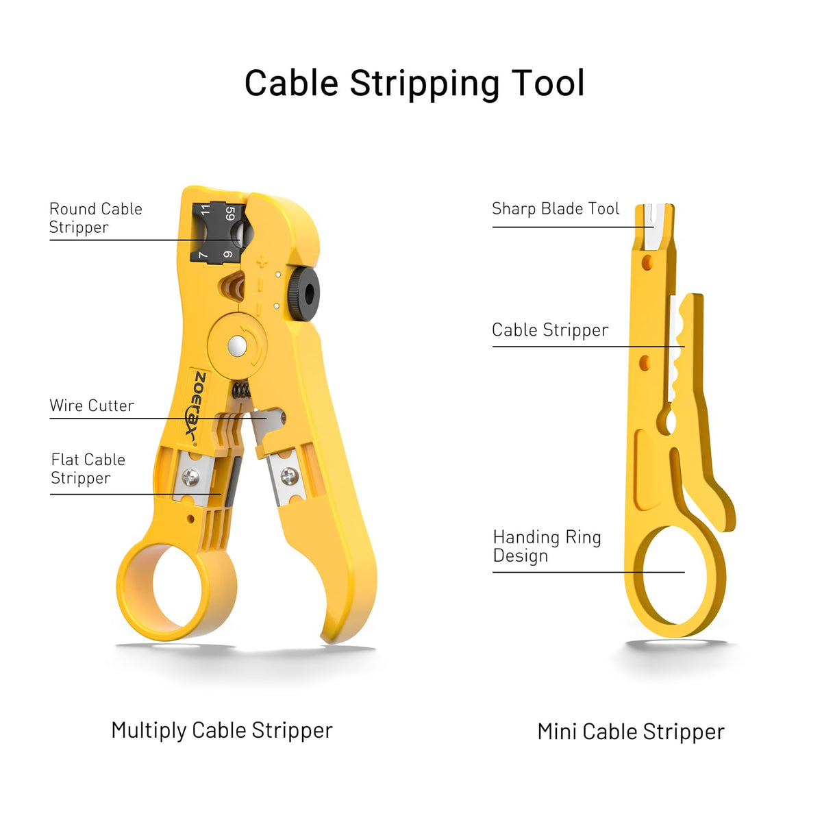ZOERAX punch-down tool with stripping suite for precise installs