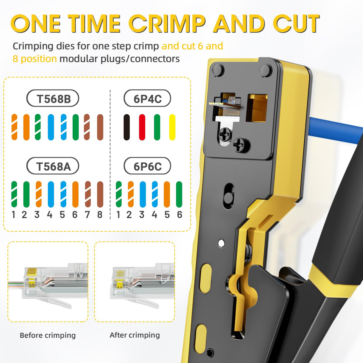 ZOERAX RJ45 crimping tool high-carbon steel construction durability.