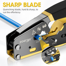 ZOERAX RJ45 crimping tool pass-through connectors for faster installation.