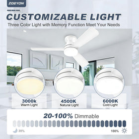 ZOEYON dimmable LED light with three CCTs for ambience control