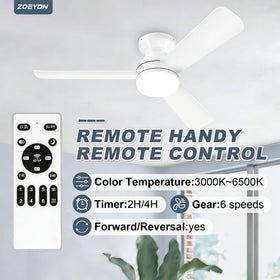 ZOEYON quiet DC motor ceiling fan operates under 30 dB for bedrooms