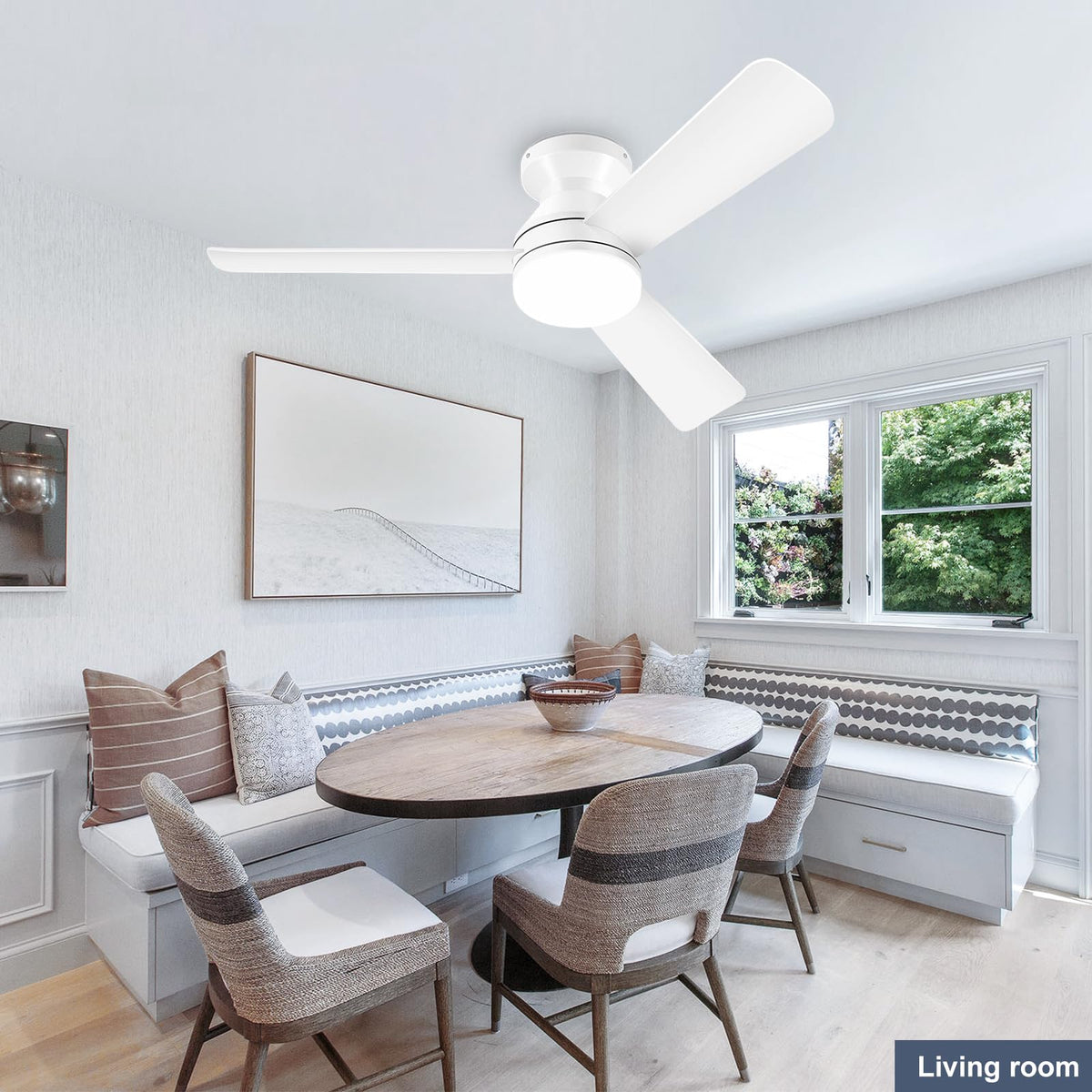 ZOEYON remote-control ceiling fan with LED light offers customizable speeds