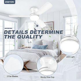 ZOEYON reversible airflow ceiling fan for summer and winter comfort