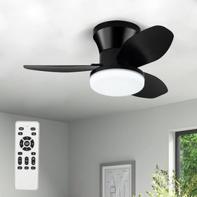 Zoeyon small ceiling fan with light 26inch, space-saving design for bedrooms.