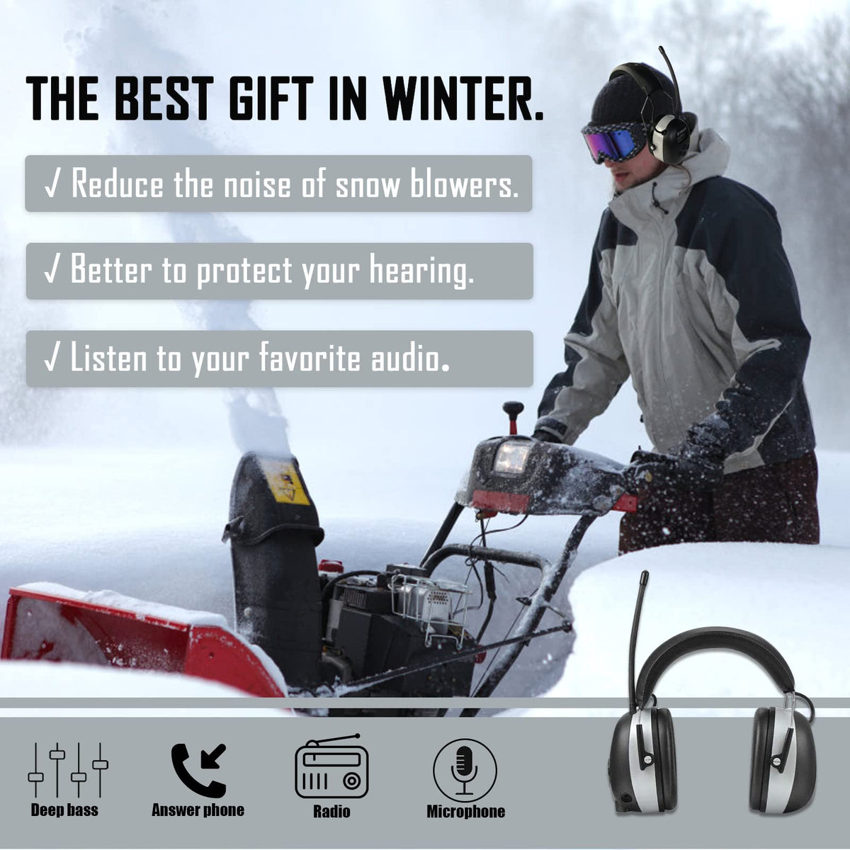 ZOHAN headphones powered by 2 AA batteries for extended listening.
