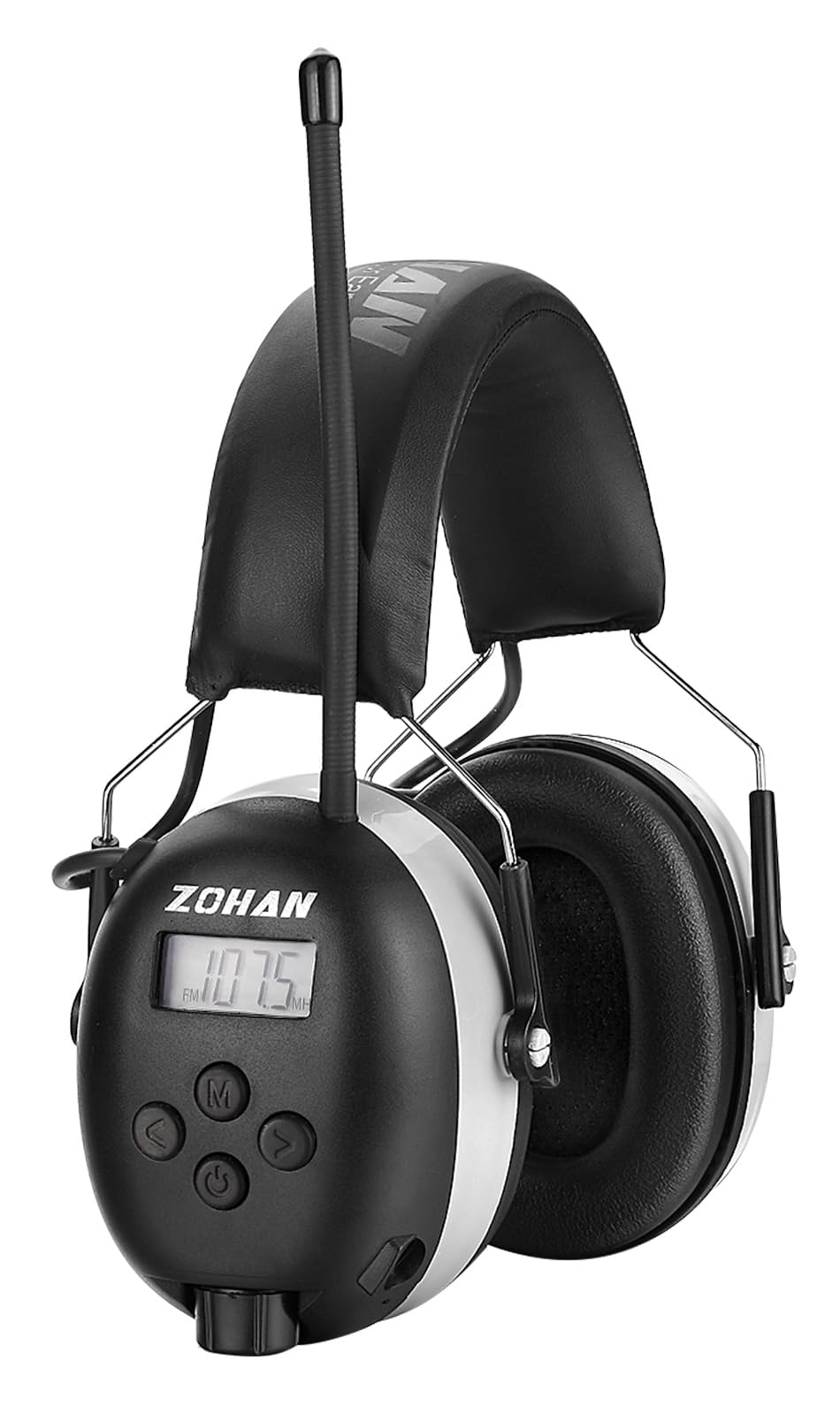 ZOHAN AM/FM radio headphones with digital display for easy station selection.