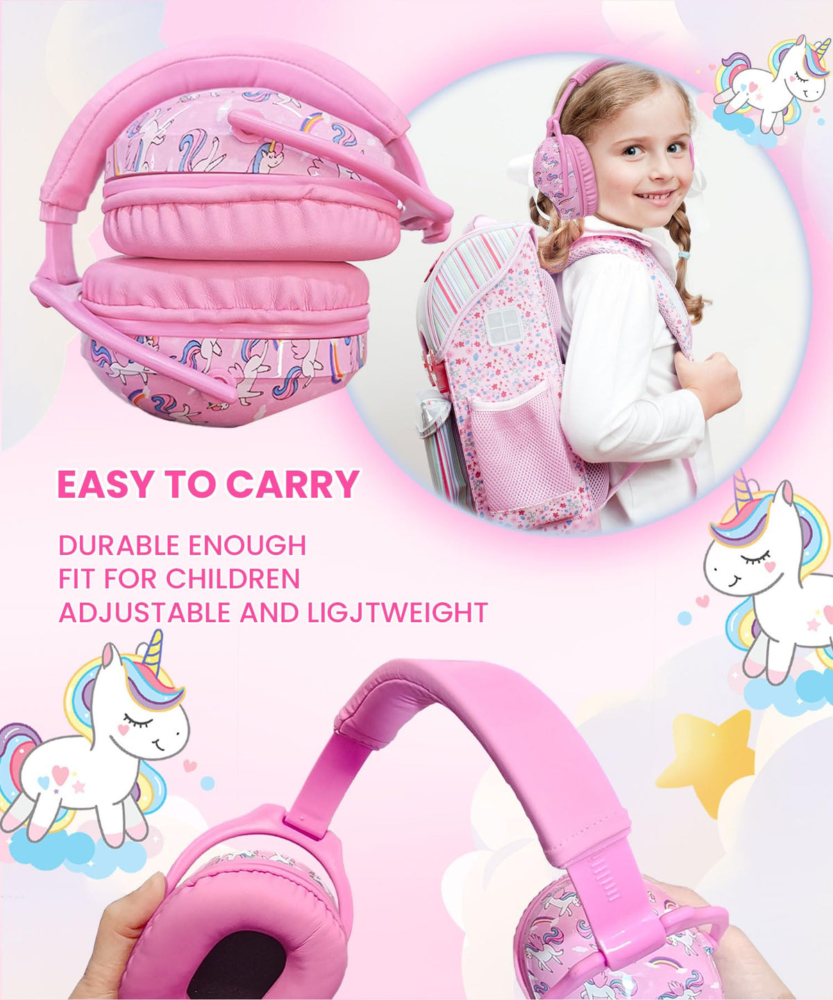 ZOHAN EM030 thick foam ear pads provide long-lasting comfort for kids