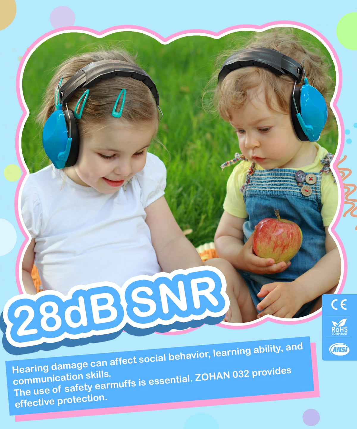 ZOHAN Kids headphones foldable and adjustable headband.