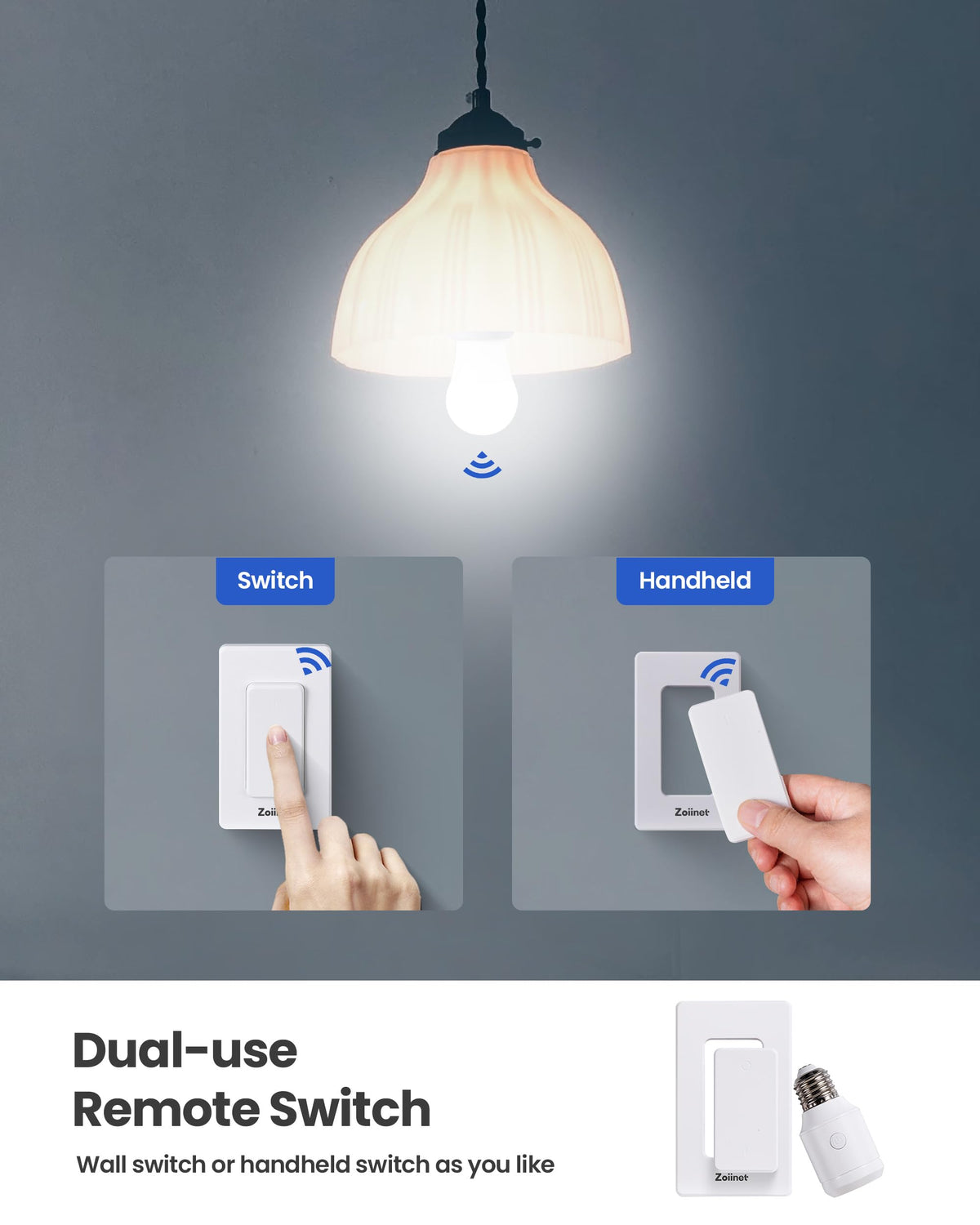Zoiinet E26/E27 bulb socket compatibility for versatile lamp setups.