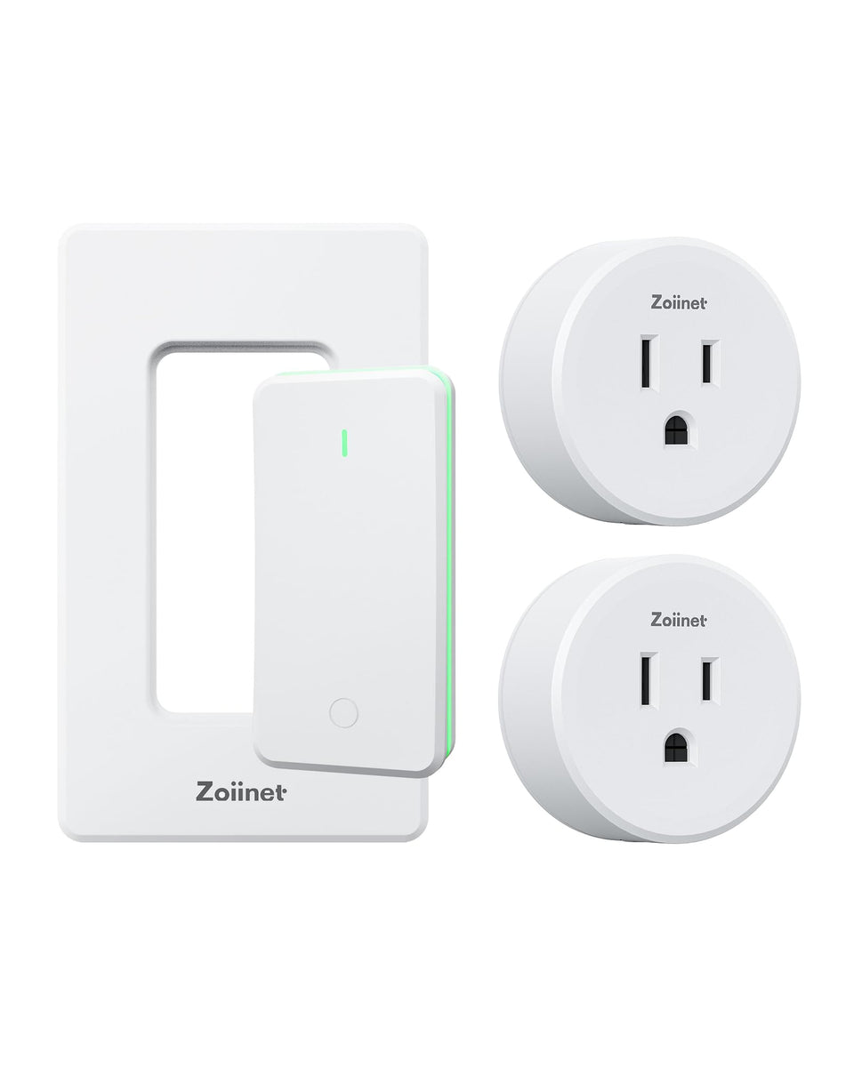 Zoiinet remote control outlet plug switch close-up highlights buckle design for easy removal.