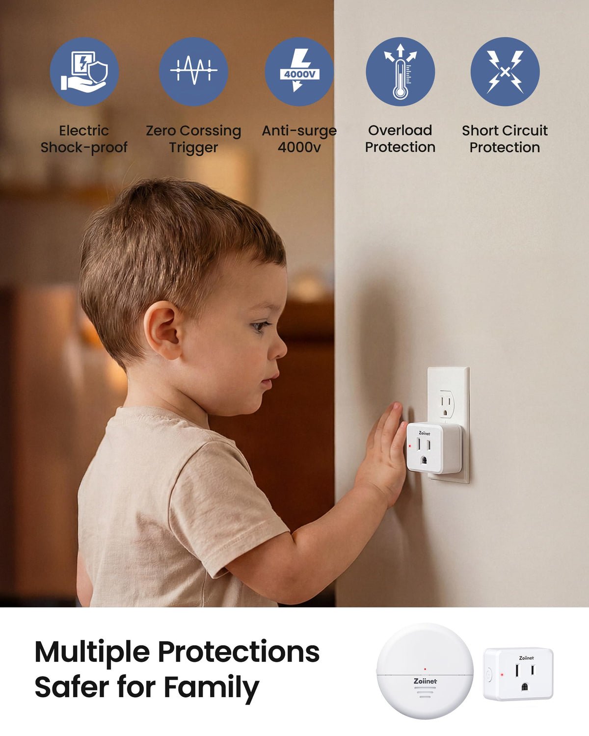 Zoiinet 120-degree wide angle detection covers hallways and entryways effectively.