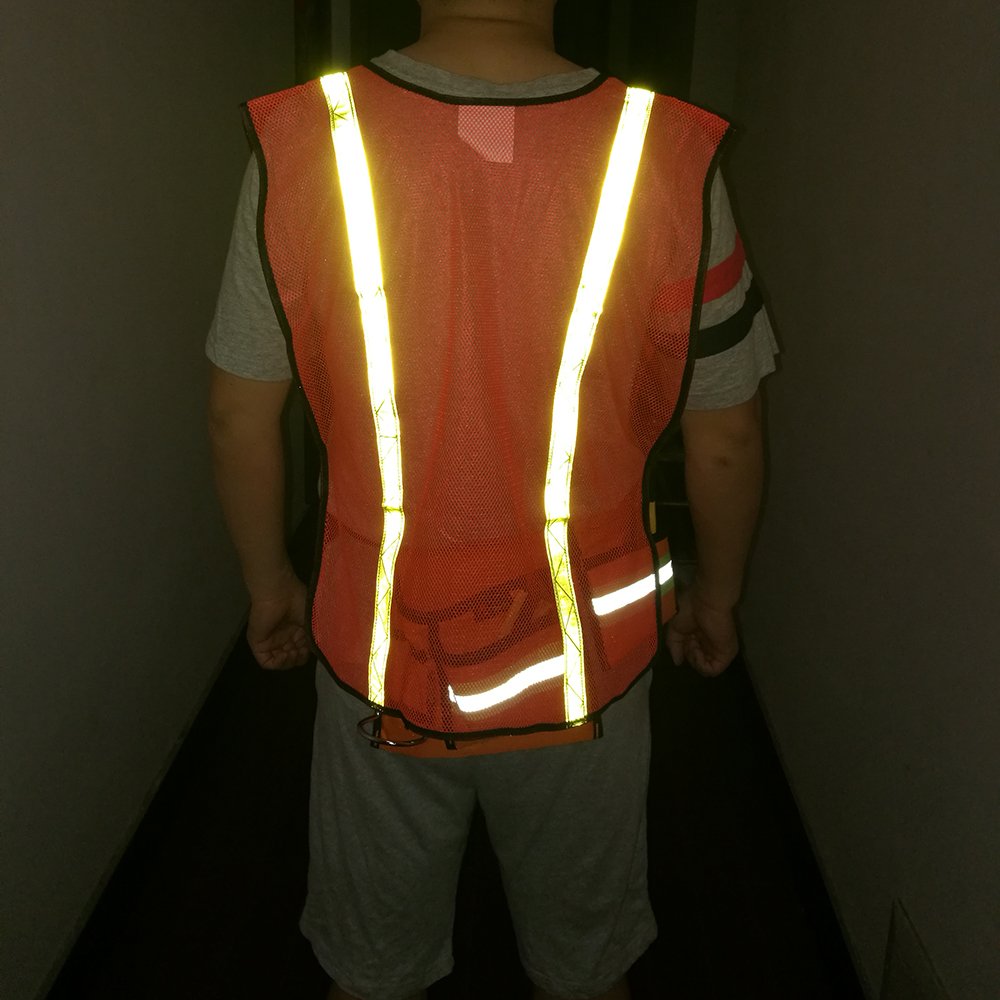 Reinforced stitching on Zojo reflective vest for durability