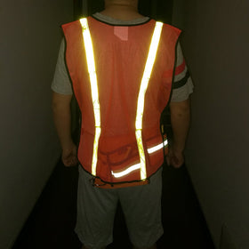 Reinforced stitching on Zojo reflective vest for durability