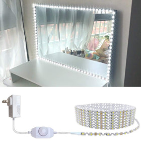 ZOKON 13ft LED vanity mirror light strip installed on a modern vanity