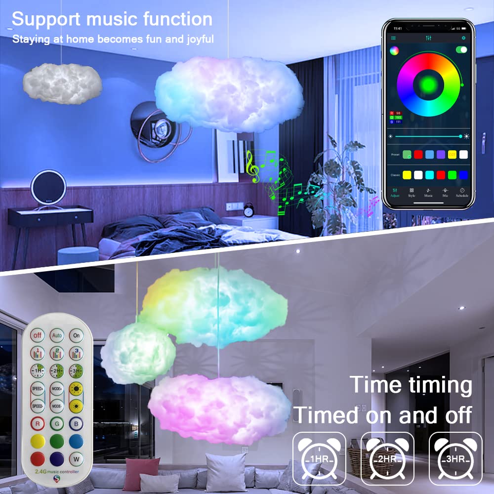 ZOKON cloud light app control showing customizable colors and scenes