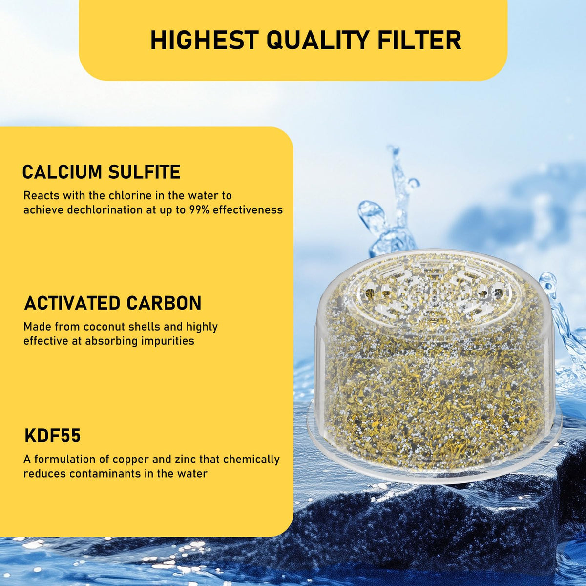 Zomixzo-3-stage filtration system closeup showing multi-layer filtration for clearer water.