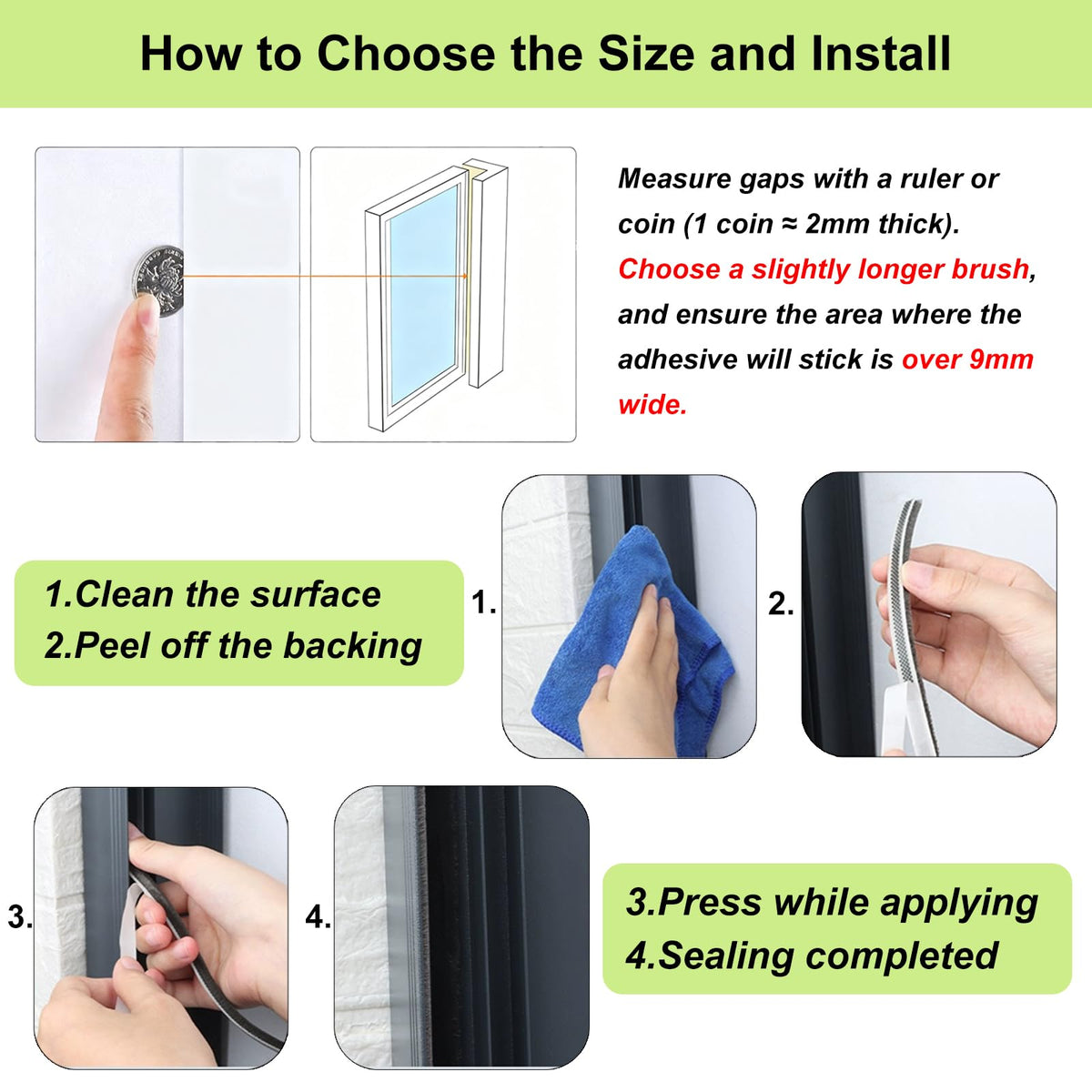 ZOMPAGO sliding-window-seal-fit clearly sealing a sliding door
