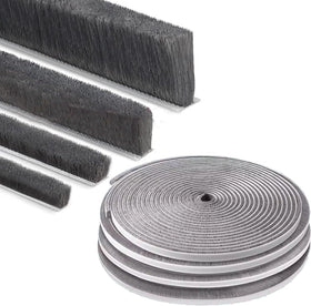 ZOMPAGO strong adhesive brush weather strip close-up of the adhesive backing for durable sealing