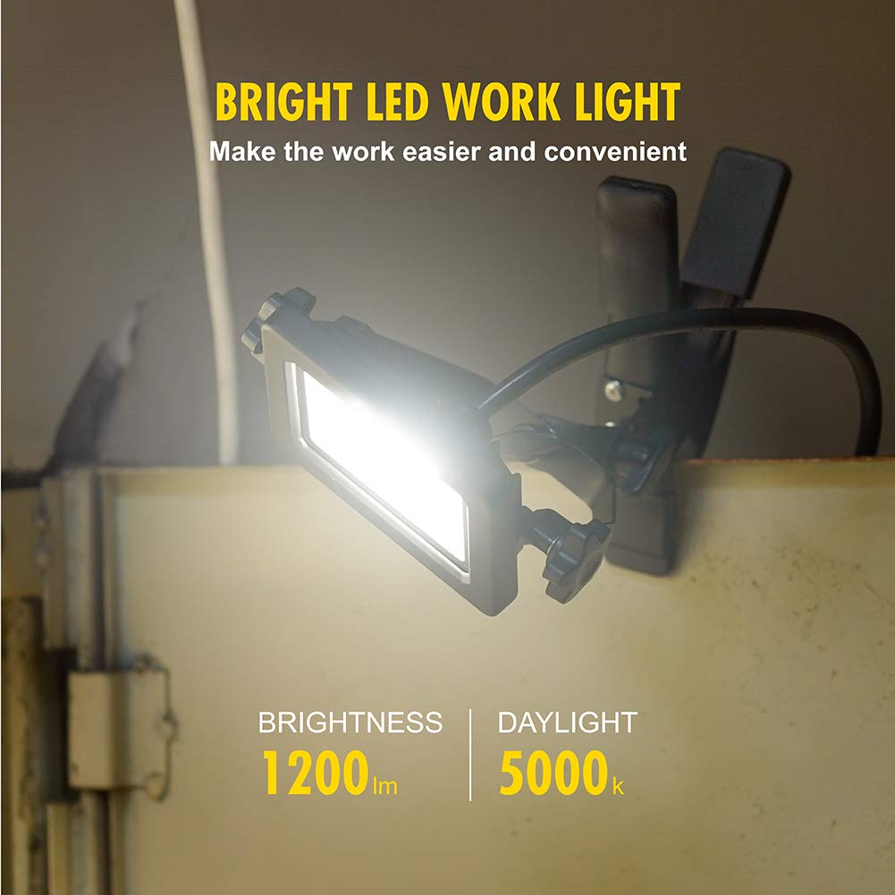 ZONE INDUSTRY CORP portable LED clamp light attached to a workbench