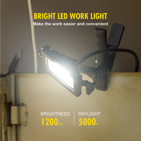 ZONE INDUSTRY CORP portable LED clamp light attached to a workbench