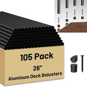 ZONEGRACE 26-inch aluminum balusters for fast, durable deck railing installations.
