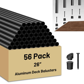 ZoneGrace 56-pack balusters for 26-inch deck railing, durable aluminum.