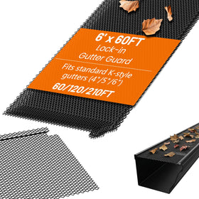 ZONEGRACE 60 ft gutter guard with snap-in interlock blocks debris and fits securely.