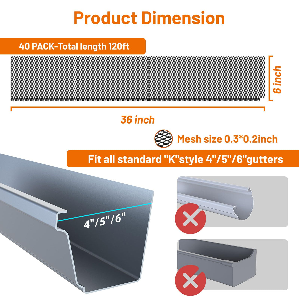 ZoneGrace black-coated steel mesh gutter guard highlights rugged durability and rust resistance.